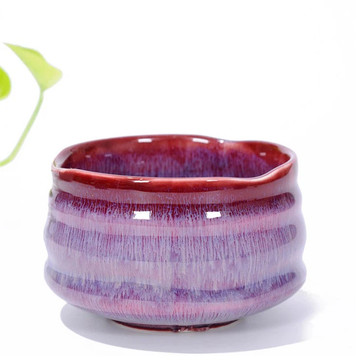 Matcha Bowl Ceramic Pink Burgendy Custom Manufacturer Ichiraku Chawan